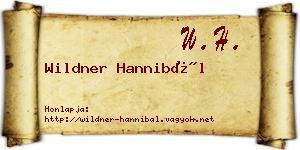 Wildner Hannibál névjegykártya